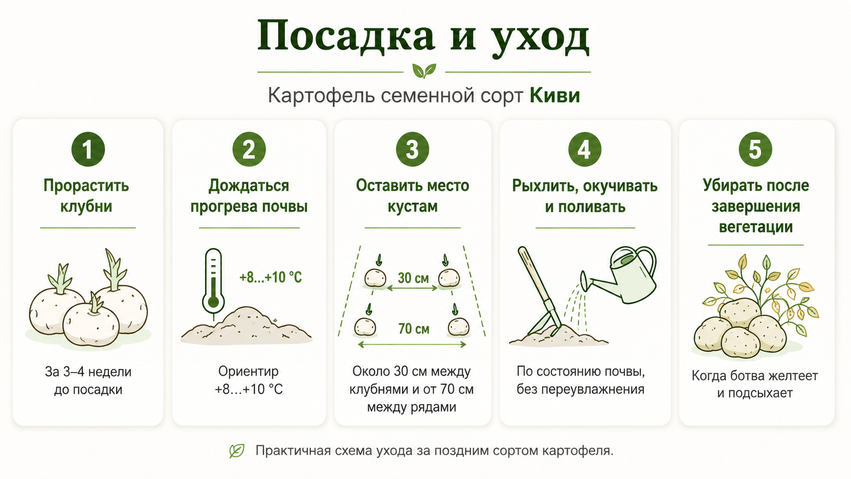 Схема посадки и ухода за картофелем Киви