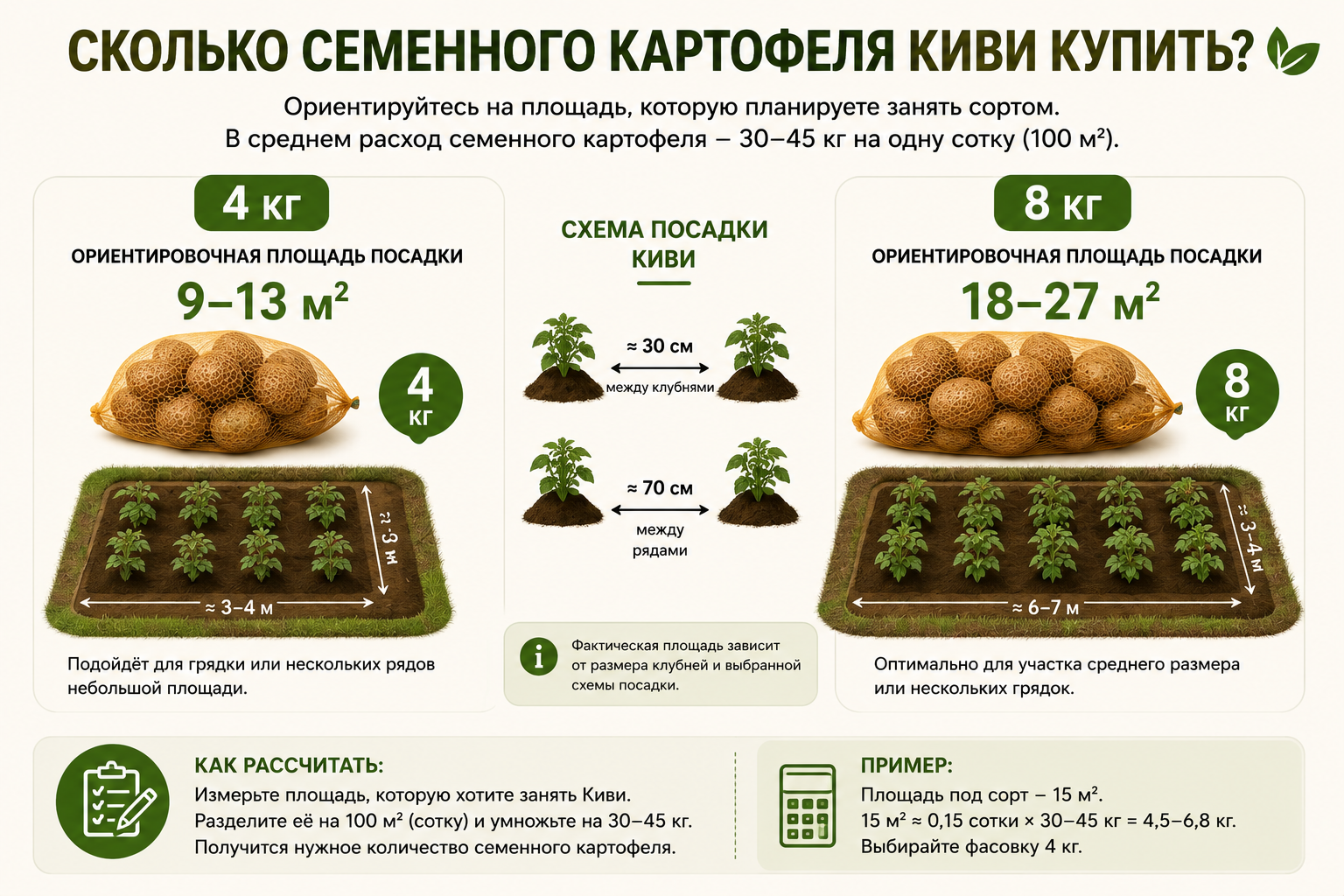 Сколько семенного картофеля Киви купить для посадки
