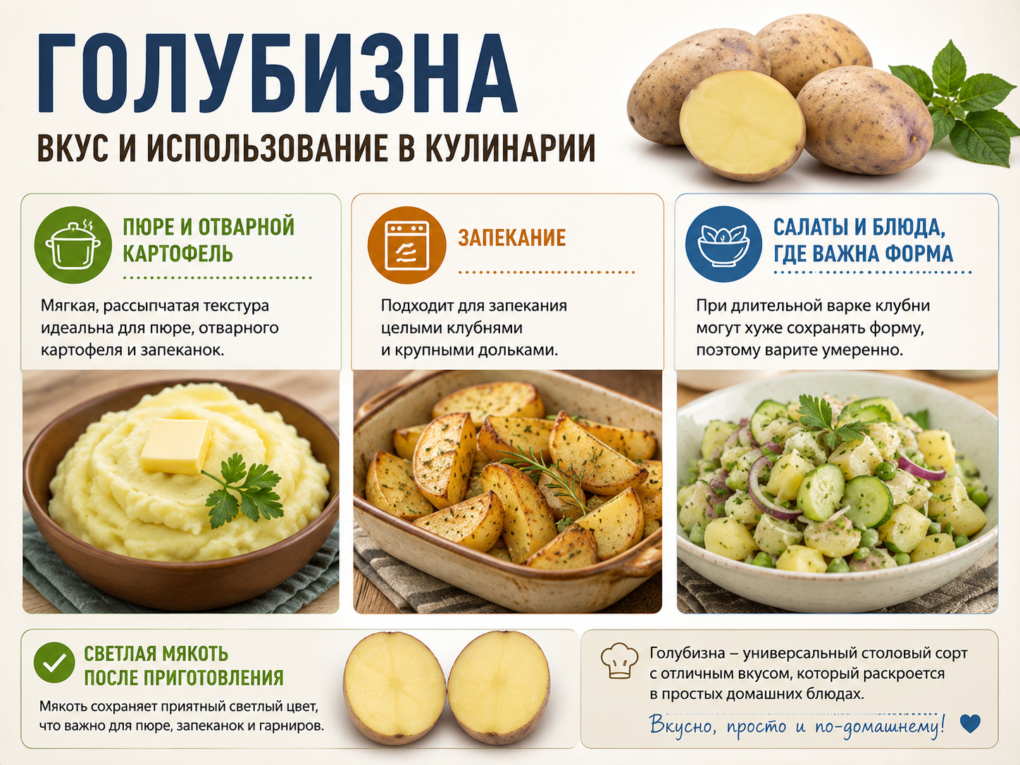 Использование картофеля Голубизна в кулинарии